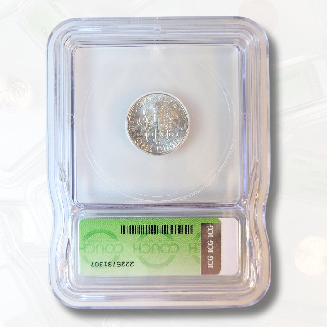1957 D MS64 FULL BANDS ICG SILVER ROOSEVELT DIME - COUCH COLLECTIBLES