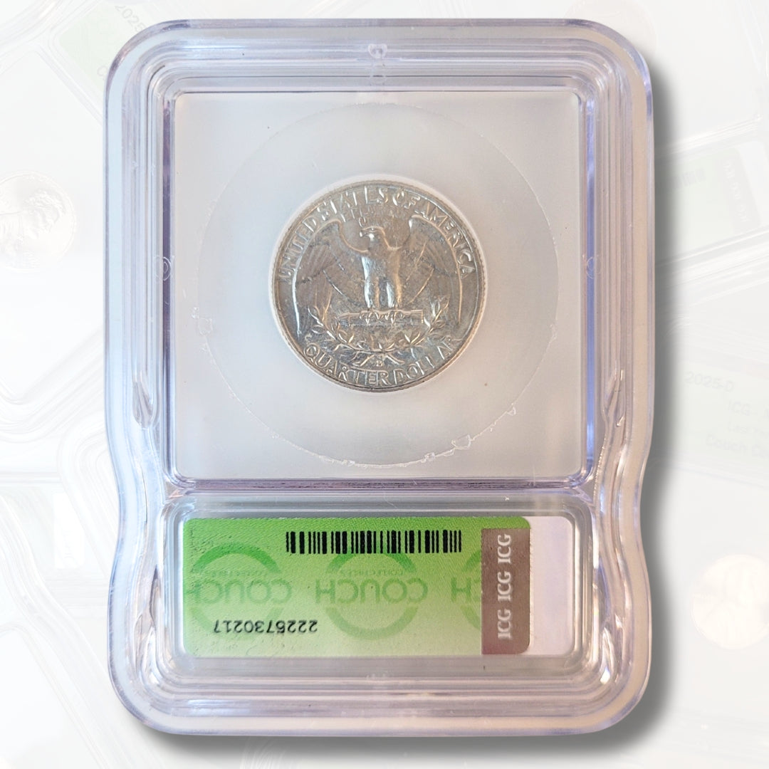1962 D MS64 ICG SILVER WASHINGTON QUARTER - COUCH COLLECTIBLES