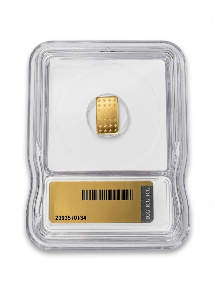 Frontier Mint 1/2 Gram .9999 Gold Bar ICG MS 70 Proof Like 0.5g FREE SHIPPIING
