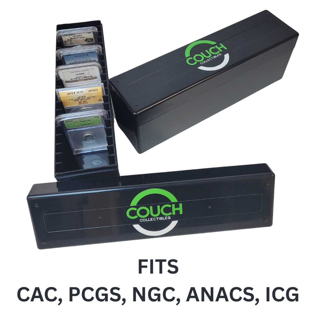 NEW Graded Coin Slab Storage Box (Holds 20 Certified Coins) - Couch Collectibles