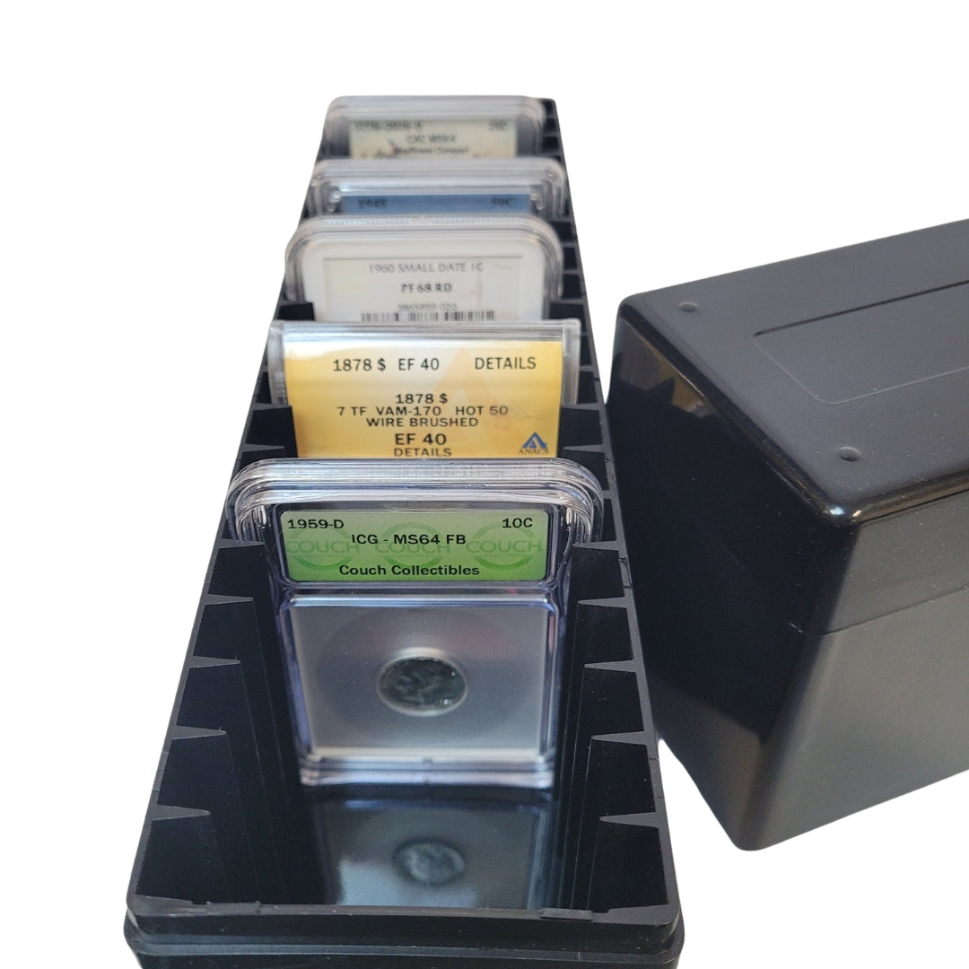 NEW Graded Coin Slab Storage Box (Holds 20 Certified Coins) - Couch Collectibles