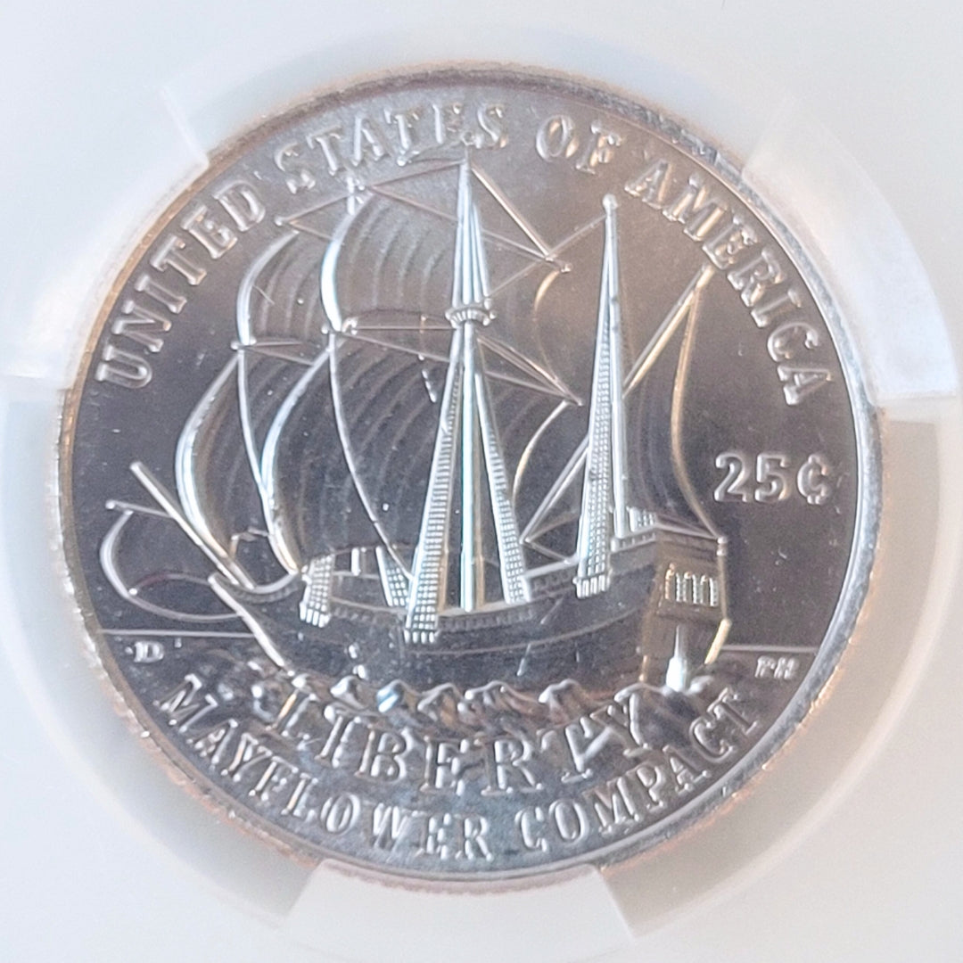 1776-2026 D Quarter Mayflower Compact CAC MS64