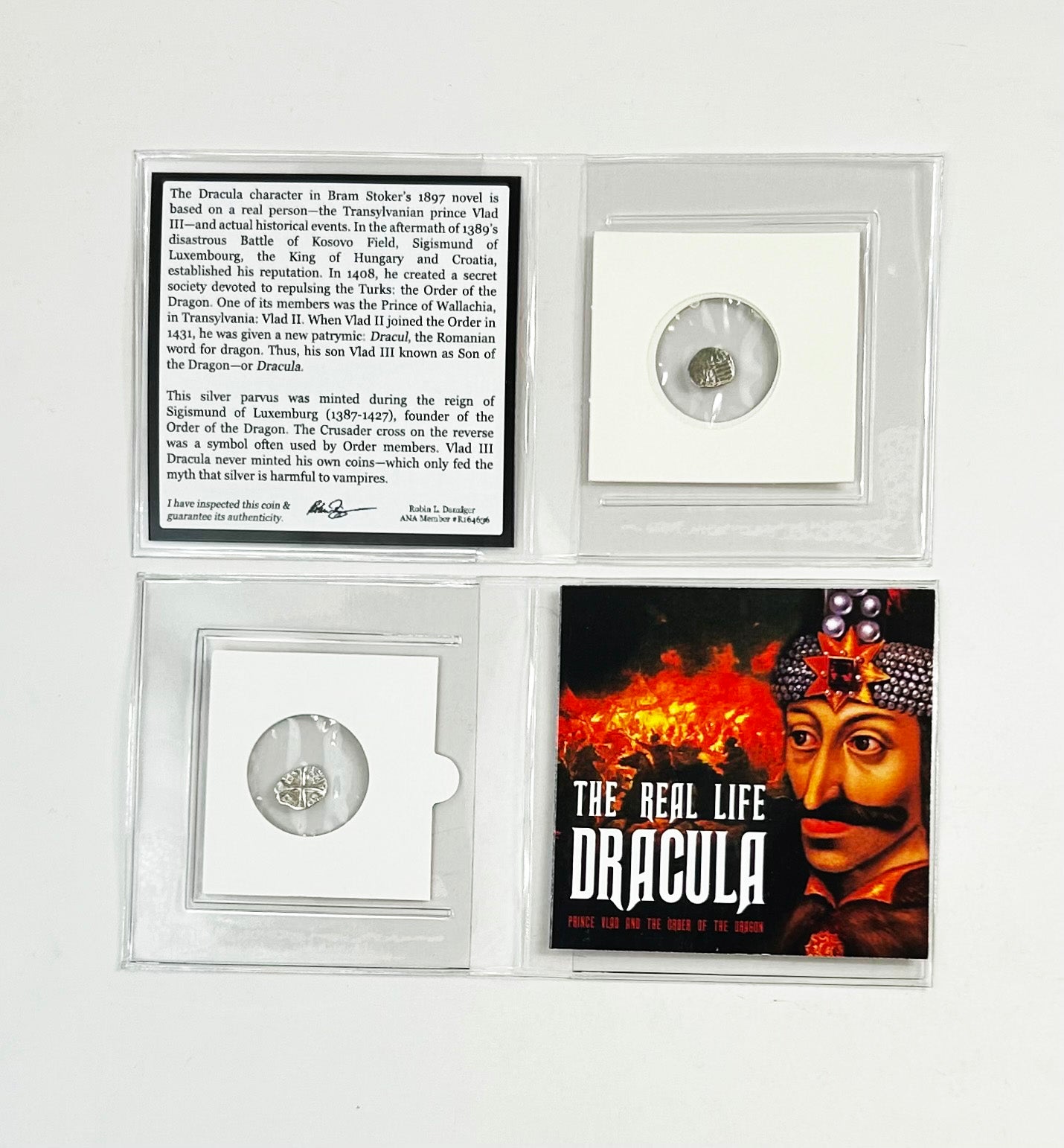 Silver Coin Real Life Dracula: Vlad the Impaler & the Order of the Dragon (Mini Album) COA