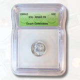 1959 D MS65 FULL BANDS ICG SILVER ROOSEVELT DIME - COUCH COLLECTIBLES