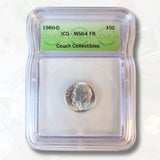 1960 D MS64 FULL BANDS ICG SILVER ROOSEVELT DIME - COUCH COLLECTIBLES