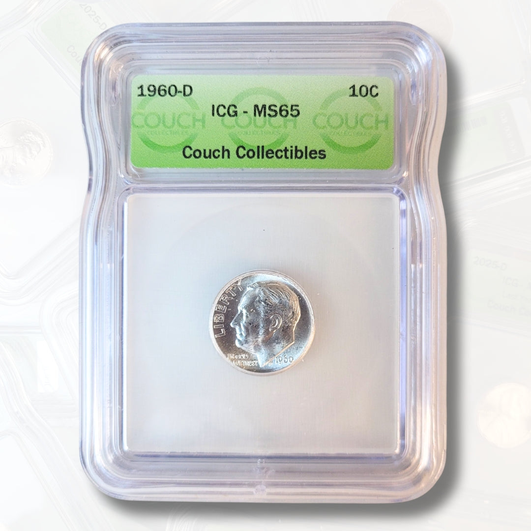 1960 D MS65 ICG SILVER ROOSEVELT DIME - COUCH COLLECTIBLES