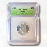 1963 MS64 ICG SILVER WASHINGTON QUARTER - COUCH COLLECTIBLES