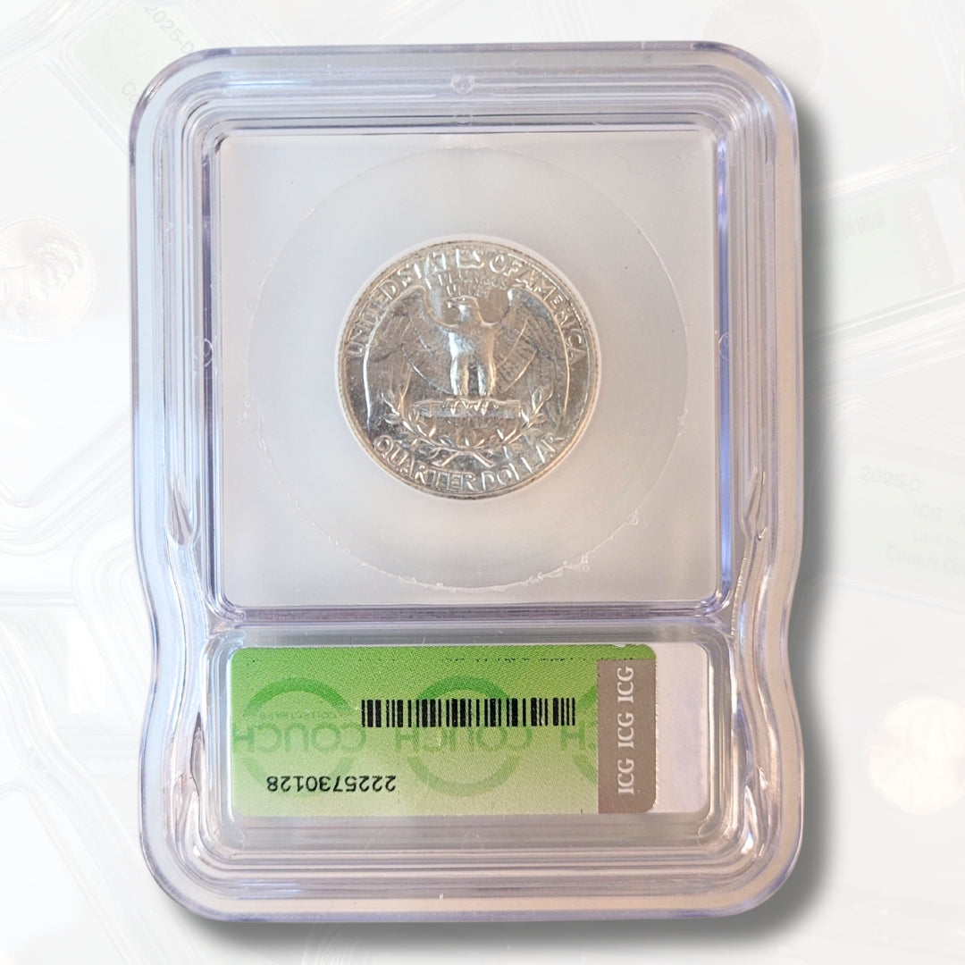 1963 MS64 ICG SILVER WASHINGTON QUARTER - COUCH COLLECTIBLES