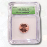 2025-P Lincoln Penny Coin Last Year of Issue ICG MS66 RD Couch Collectibles
