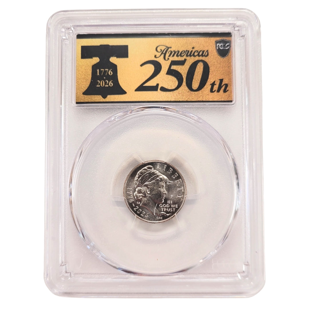 PCGS Certified 1776-2026-P Semiquincentennial Liberty Dime MS65