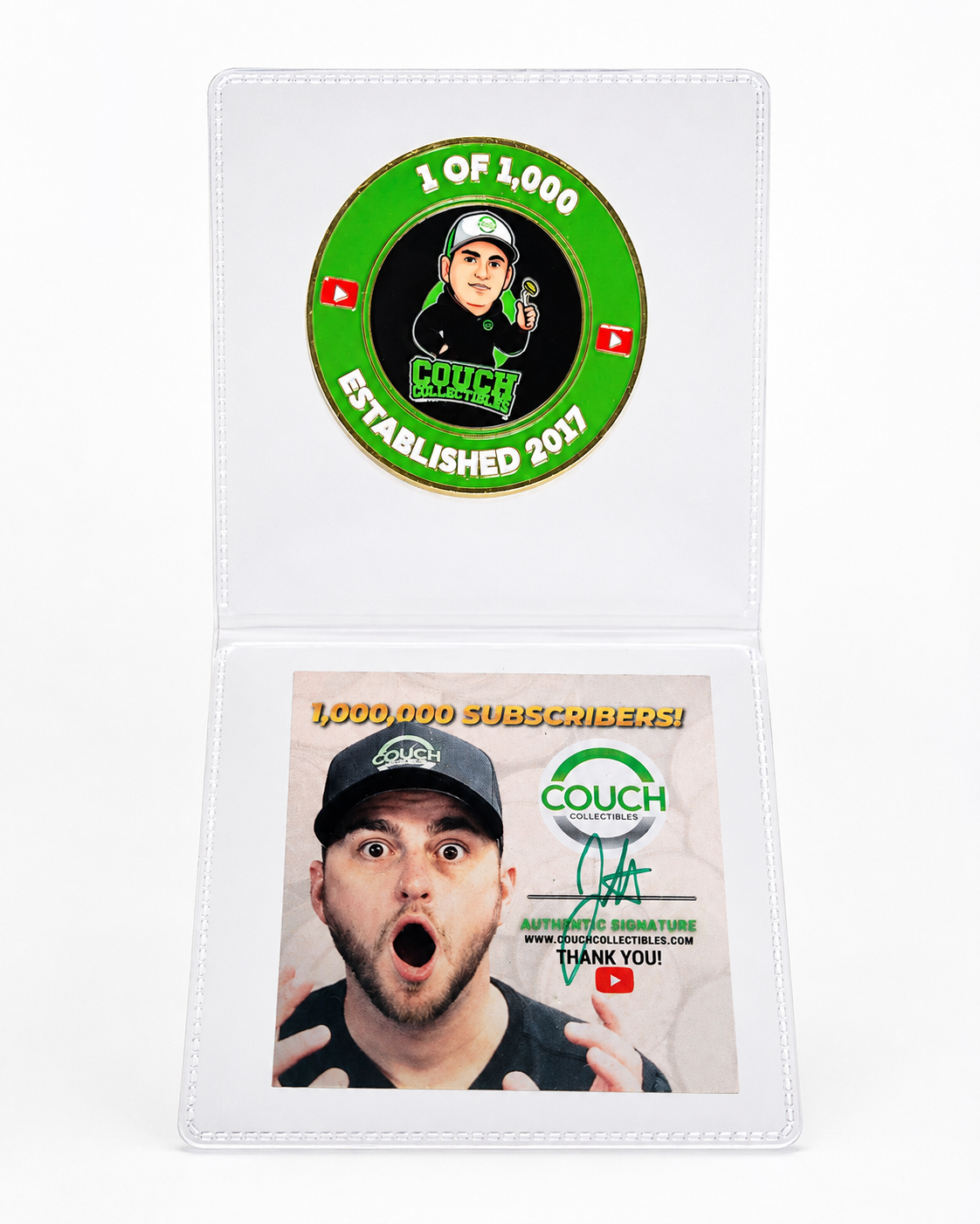 1,000,000 YouTube Subscribers Coin - Couch Collectibles (FREE SHIPPING)