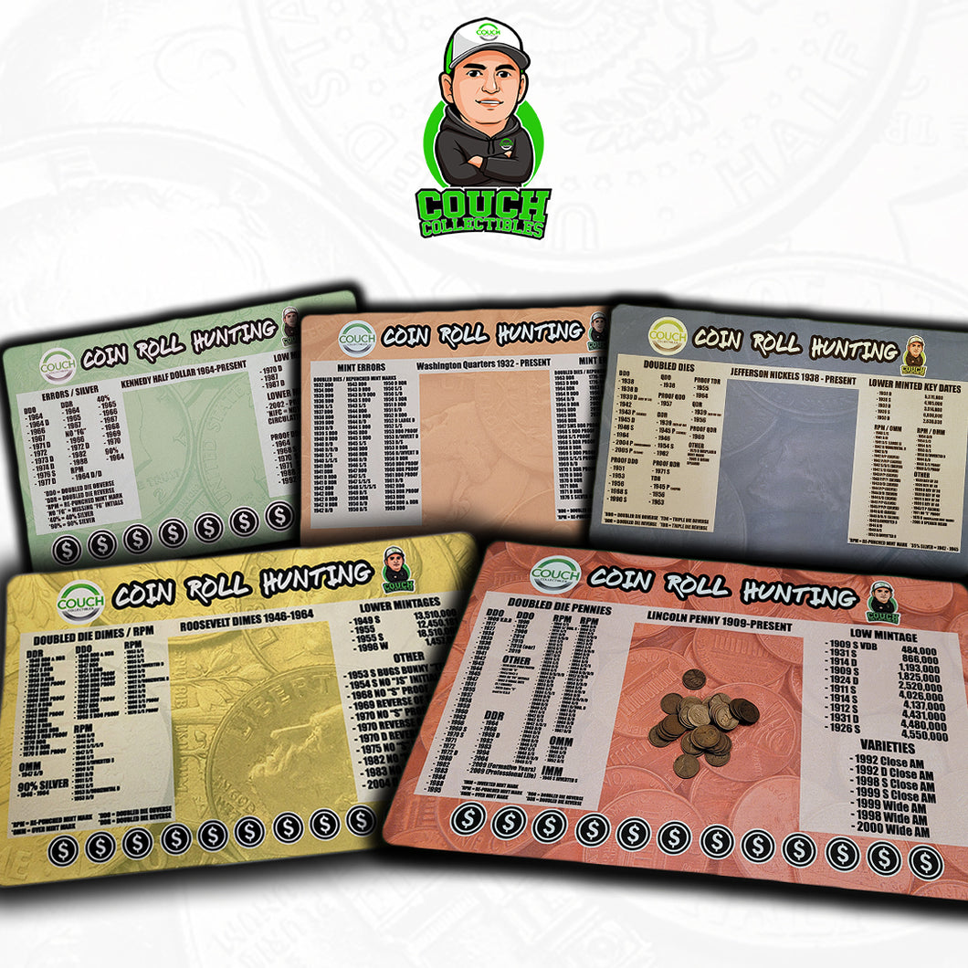 NEW! Coin Roll Hunting Mats (ALL 5 MATS) - Couch Collectibles