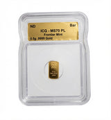 Frontier Mint 1/2 Gram .9999 Gold Bar ICG MS 70 Proof Like 0.5g FREE SHIPPIING
