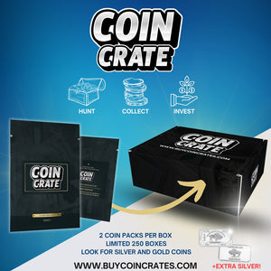 Coin Crate Mystery Box (2 Coin Packs Per Box) +Silver Bar - Series 1