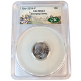 New! 2026 CAC MS63 Semiquincentenial Dime 1778-2026