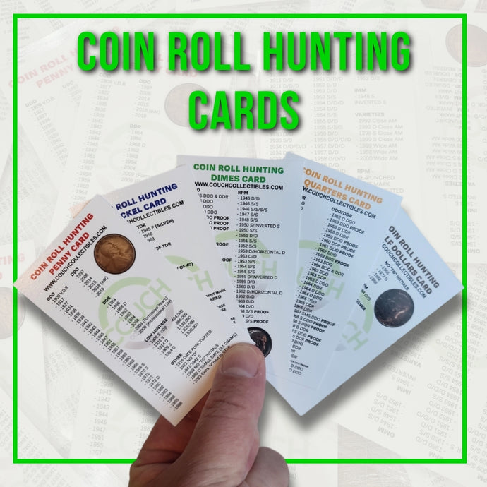 NEW! 5 Coin Roll Hunting CARDS - Couch Collectibles