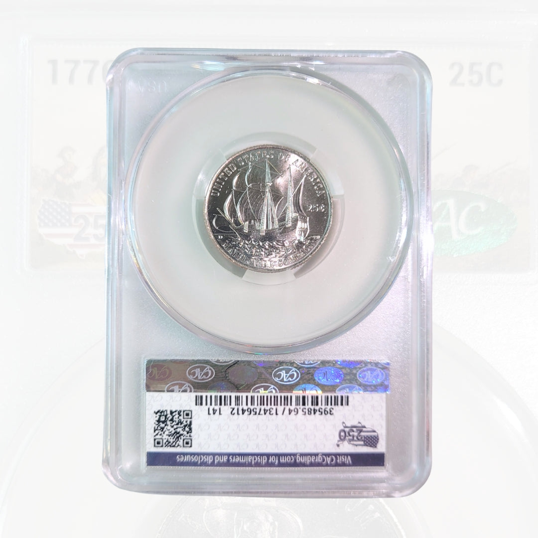 1776-2026 D Quarter Mayflower Compact CAC MS64