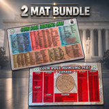 2 Mat Bundle - Coin Roll Hunting Mats Couch Collectibles